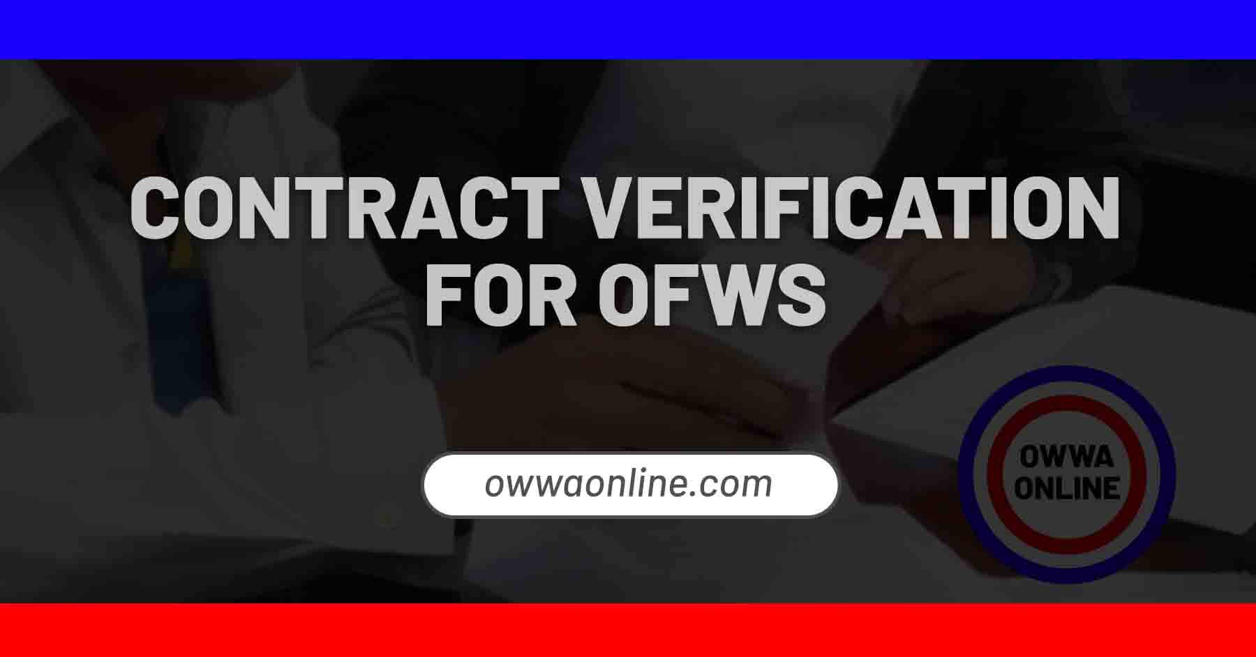 guide to contract verification for overseas filipino workers ofws