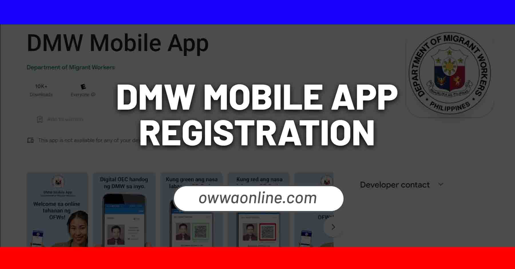 dmw mobile app registration department of migrant workers